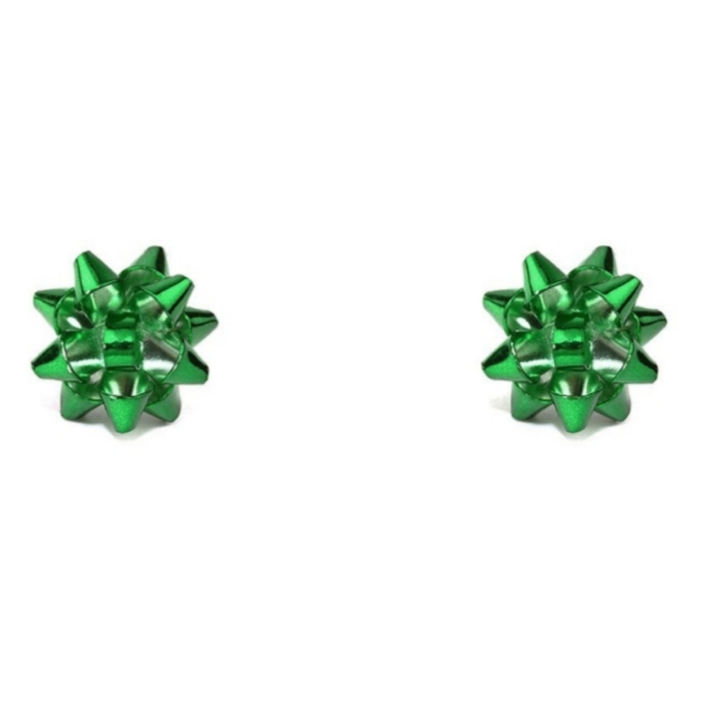 Bow Earrings - Green